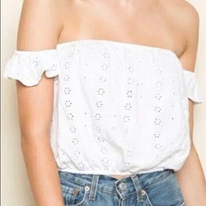Brandy Melville Eyelet Beccah Top